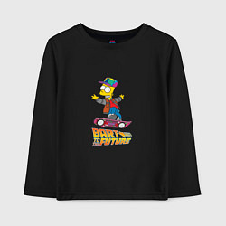 Лонгслив хлопковый детский Bart to the future, цвет: черный