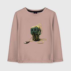 Лонгслив хлопковый детский Розетка-удлинитель, цвет: пыльно-розовый