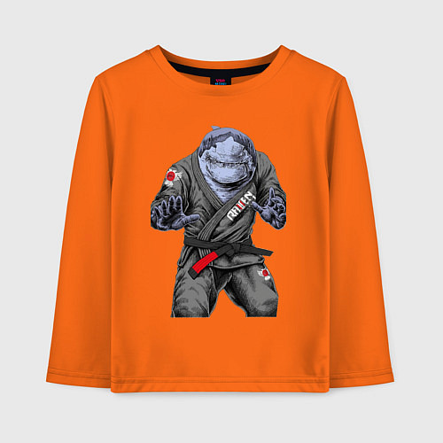 Детский лонгслив Акула bjj / Оранжевый – фото 1
