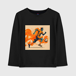 Лонгслив хлопковый детский Рывок футболиста, цвет: черный