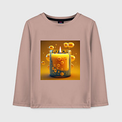 Лонгслив хлопковый детский Оранжевый свет свечи, цвет: пыльно-розовый