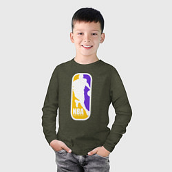 Лонгслив хлопковый детский NBA Kobe Bryant, цвет: меланж-хаки — фото 2