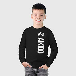 Лонгслив хлопковый детский Айкидо, цвет: черный — фото 2