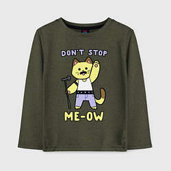 Лонгслив хлопковый детский Dont stop me-ow, цвет: меланж-хаки