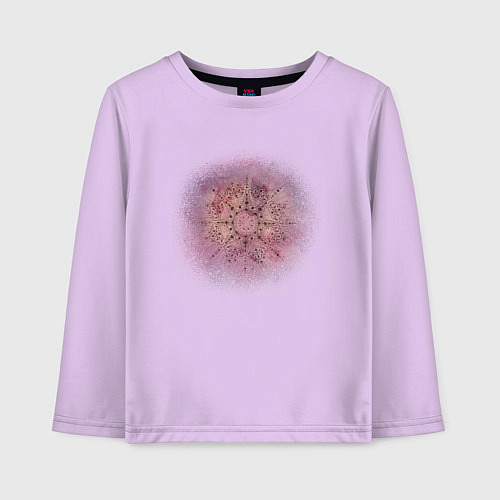 Детский лонгслив Фиолетовая мандала гармонии, космос / Лаванда – фото 1