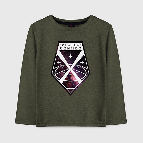 Детский лонгслив Vigilo confido space / Меланж-хаки – фото 1