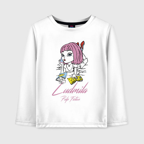 Детский лонгслив Ludmila - pulp fiction / Белый – фото 1