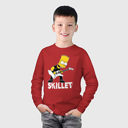 Лонгслив хлопковый детский Skillet Барт Симпсон рокер, цвет: красный — фото 2