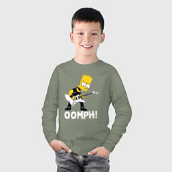 Лонгслив хлопковый детский OOMPH! Барт Симпсон роке, цвет: авокадо — фото 2