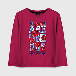 Лонгслив хлопковый детский Ты уникальна, цвет: маджента