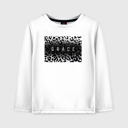 Детский лонгслив Грация леопарда / Белый – фото 1
