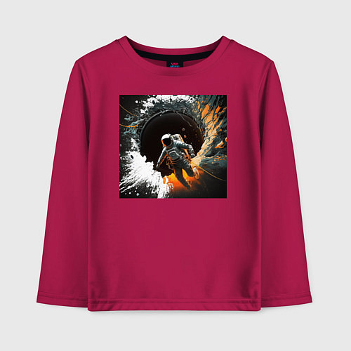 Детский лонгслив Выход в открытый космос / Маджента – фото 1
