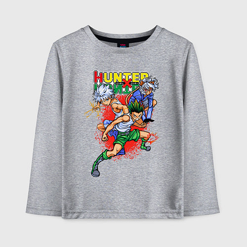Детский лонгслив Гон, Киллуа и Неферпиту / Меланж – фото 1
