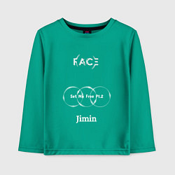 Лонгслив хлопковый детский JIMIN FACE Set Me Free, цвет: зеленый