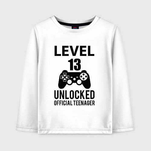 Детский лонгслив Level 13 unlocked / Белый – фото 1