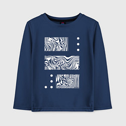 Лонгслив хлопковый детский Абстракция прямоугольники и точки, цвет: тёмно-синий