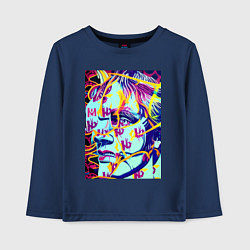Лонгслив хлопковый детский Andy Warhol - pop art - self-portrait, цвет: тёмно-синий