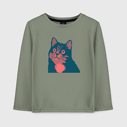 Детский лонгслив Vintage pixel cat