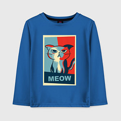 Лонгслив хлопковый детский Meow obey, цвет: синий