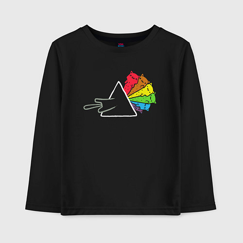 Детский лонгслив Pink Floyd коты / Черный – фото 1