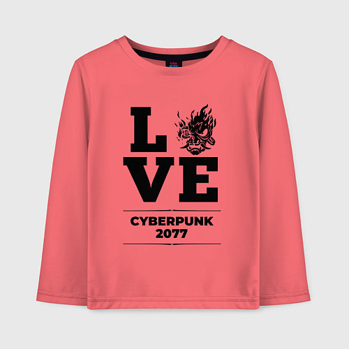 Детский лонгслив Cyberpunk 2077 love classic / Коралловый – фото 1