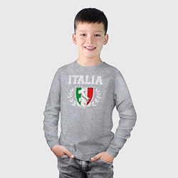 Лонгслив хлопковый детский Italy map, цвет: меланж — фото 2