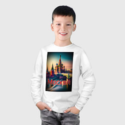 Лонгслив хлопковый детский Москва - Кремль, цвет: белый — фото 2