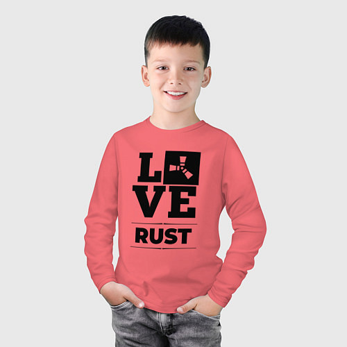 Детский лонгслив Rust love classic / Коралловый – фото 3