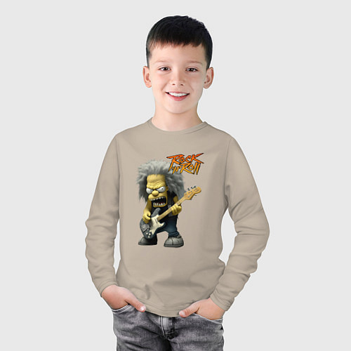 Детский лонгслив Rock Simpsons style / Миндальный – фото 3
