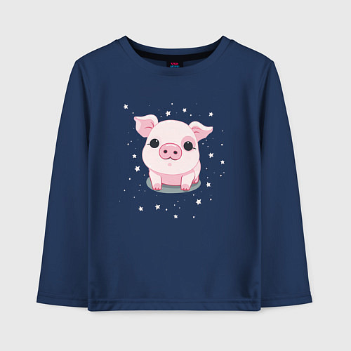 Детский лонгслив Пухляш / Тёмно-синий – фото 1