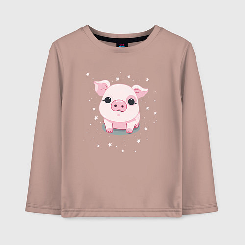Детский лонгслив Пухляш / Пыльно-розовый – фото 1