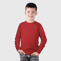 Лонгслив хлопковый детский Уменьшенная гантеля, цвет: красный — фото 2