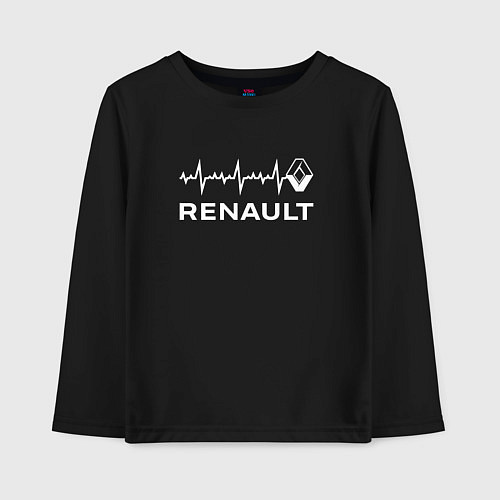 Детский лонгслив Renault в сердце / Черный – фото 1