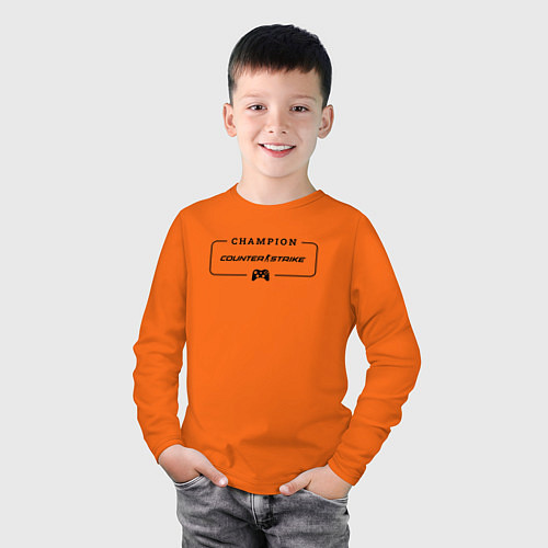 Детский лонгслив Counter Strike 2 gaming champion: рамка с лого и д / Оранжевый – фото 3
