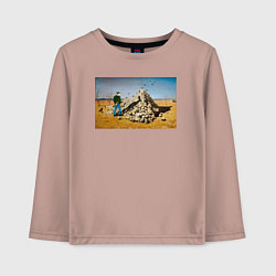 Лонгслив хлопковый детский Апофеоз ANIMAX, цвет: пыльно-розовый