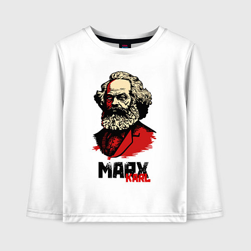 Детский лонгслив Karl Marx - 3 цвета / Белый – фото 1