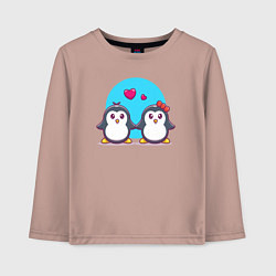 Детский лонгслив Penguins love