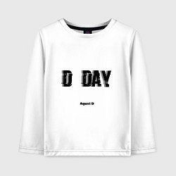 Лонгслив хлопковый детский D DAY Agust D, цвет: белый