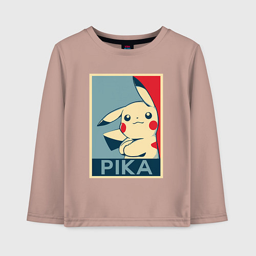 Детский лонгслив Pika obey / Пыльно-розовый – фото 1