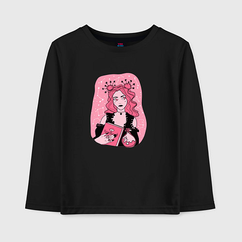 Детский лонгслив Ведьмочка / Черный – фото 1