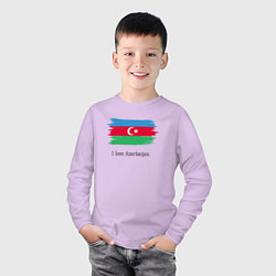 Лонгслив хлопковый детский I love Azerbaijan, цвет: лаванда — фото 2