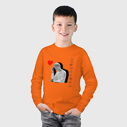 Лонгслив хлопковый детский Юнги и Джин, цвет: оранжевый — фото 2
