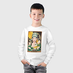 Лонгслив хлопковый детский The Buddha Tarot Card, цвет: белый — фото 2