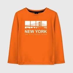 Лонгслив хлопковый детский Нью-Йорк Сити, цвет: оранжевый