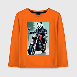 Лонгслив хлопковый детский Panda - cool biker, цвет: оранжевый