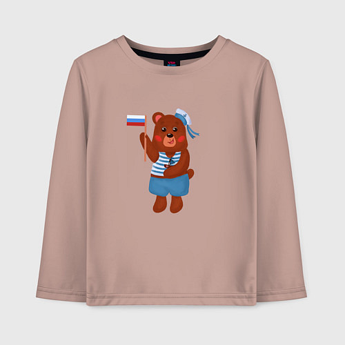 Детский лонгслив Мой герой / Пыльно-розовый – фото 1