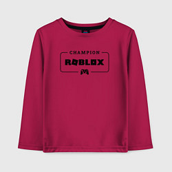 Детский лонгслив Roblox gaming champion: рамка с лого и джойстиком