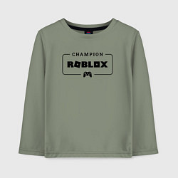 Лонгслив хлопковый детский Roblox gaming champion: рамка с лого и джойстиком, цвет: авокадо