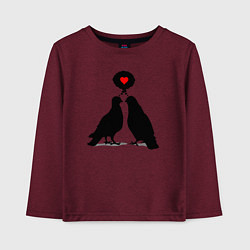 Лонгслив хлопковый детский Birds love, цвет: меланж-бордовый