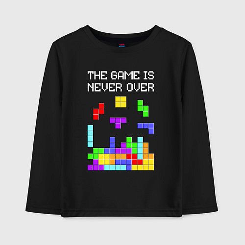 Детский лонгслив Tetris - the game is never over / Черный – фото 1